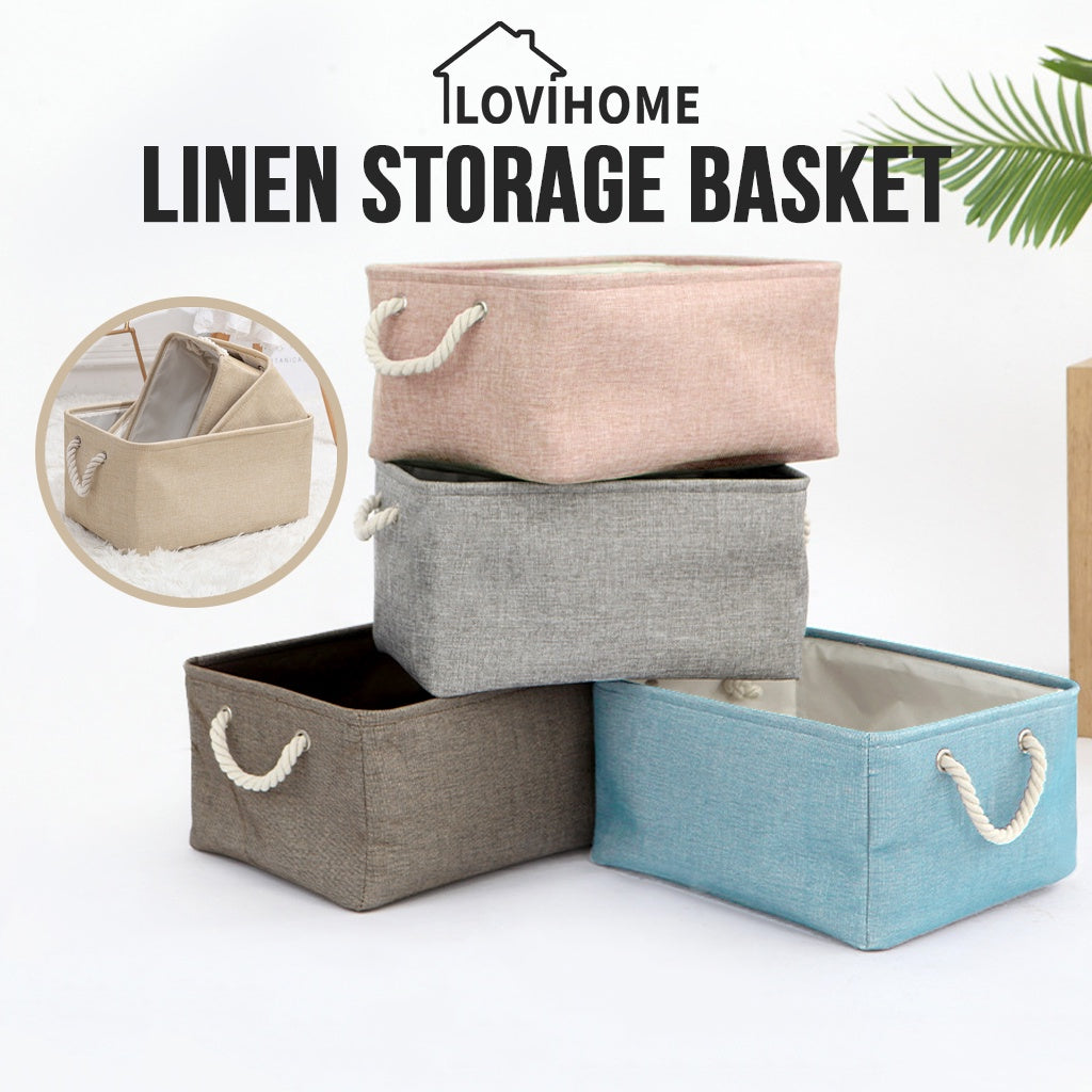 SG Foldable Linen Storage Bag Small Grey - Non Woven Organiser Basket Toys Laundry Wardrobe Organizer Box