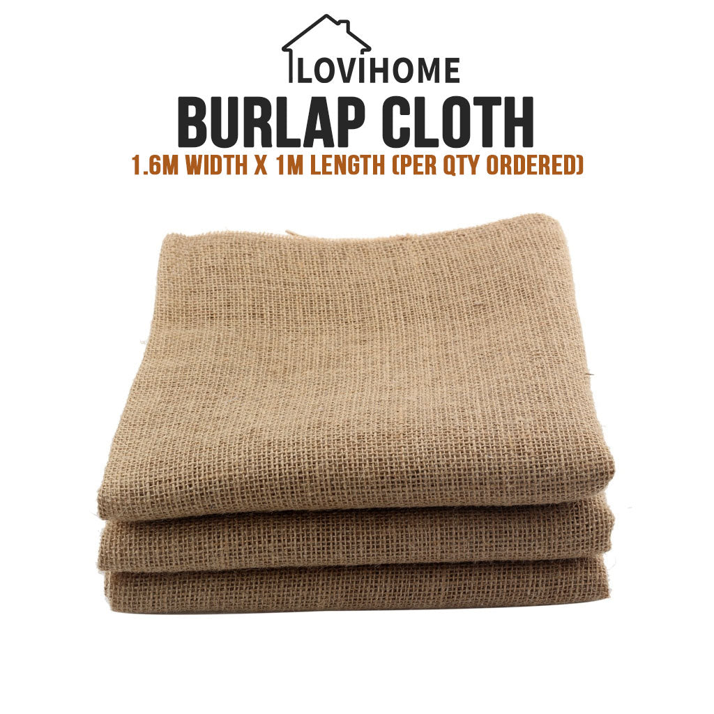 Burlap Cloth Natural Fabric - Sack Jute Home Decor DIY Craft - 1 Qty = 1 Meter