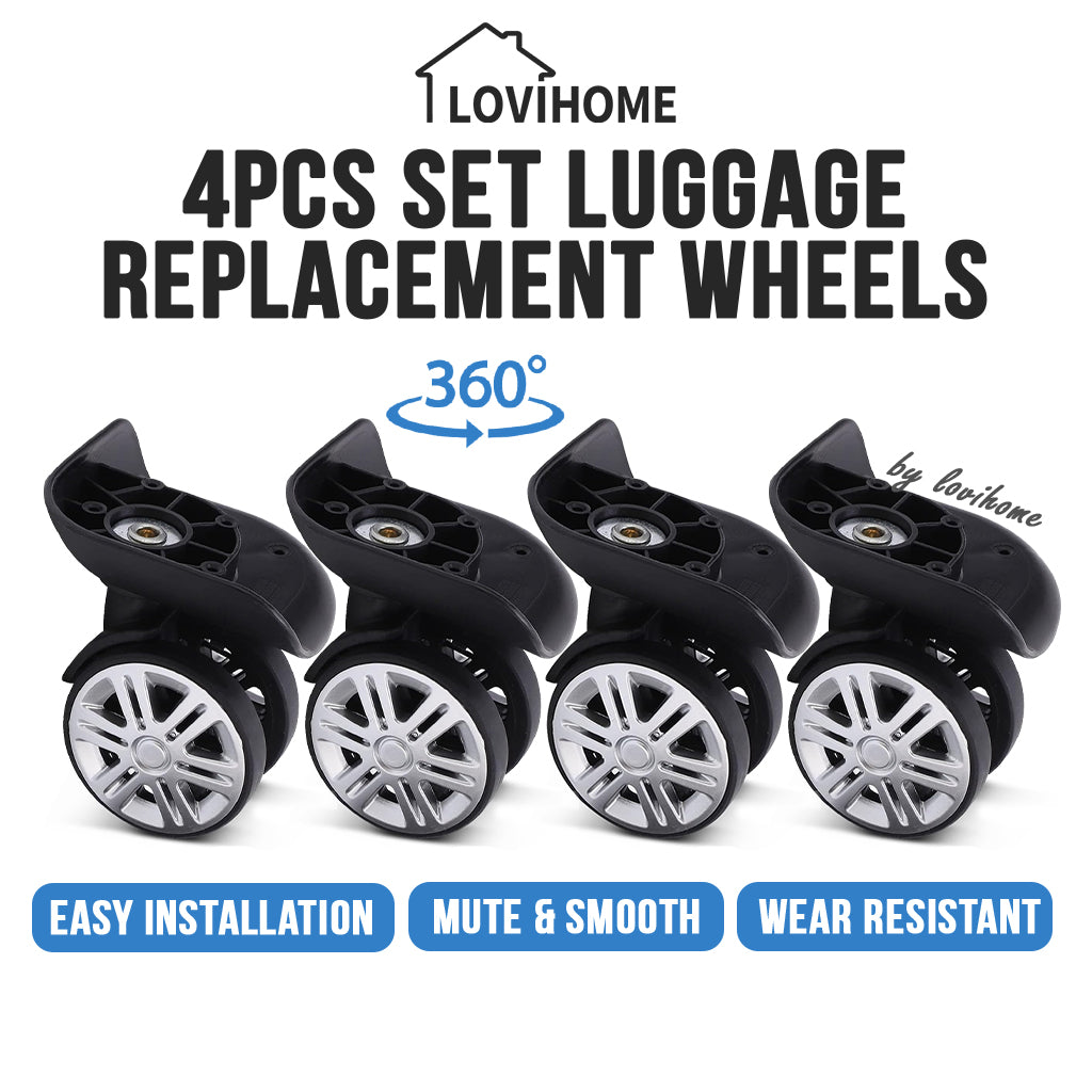 4pcs Set Luggage Wheel Replacement Suitcase Travel Tires Lovihome