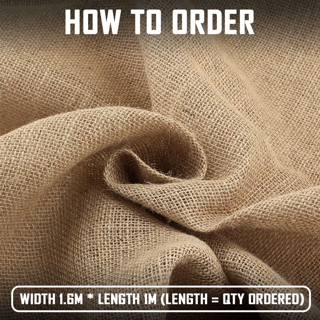 Burlap Cloth Natural Fabric - Sack Jute Home Decor DIY Craft - 1 Qty = 1 Meter