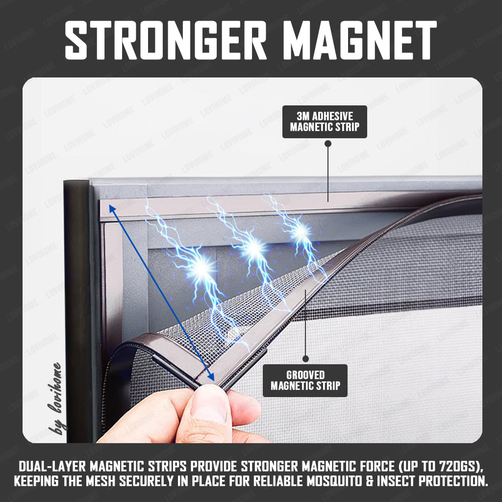 DIY Set Magnetic Mosquito Net Insect Screen Home Window Mesh Frame - Free Tool Set
