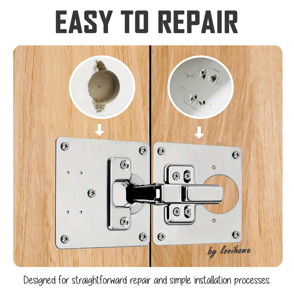 Stainless Steel Cabinet Door Hinge Repair Plate A Piece Big Hole 2pcs