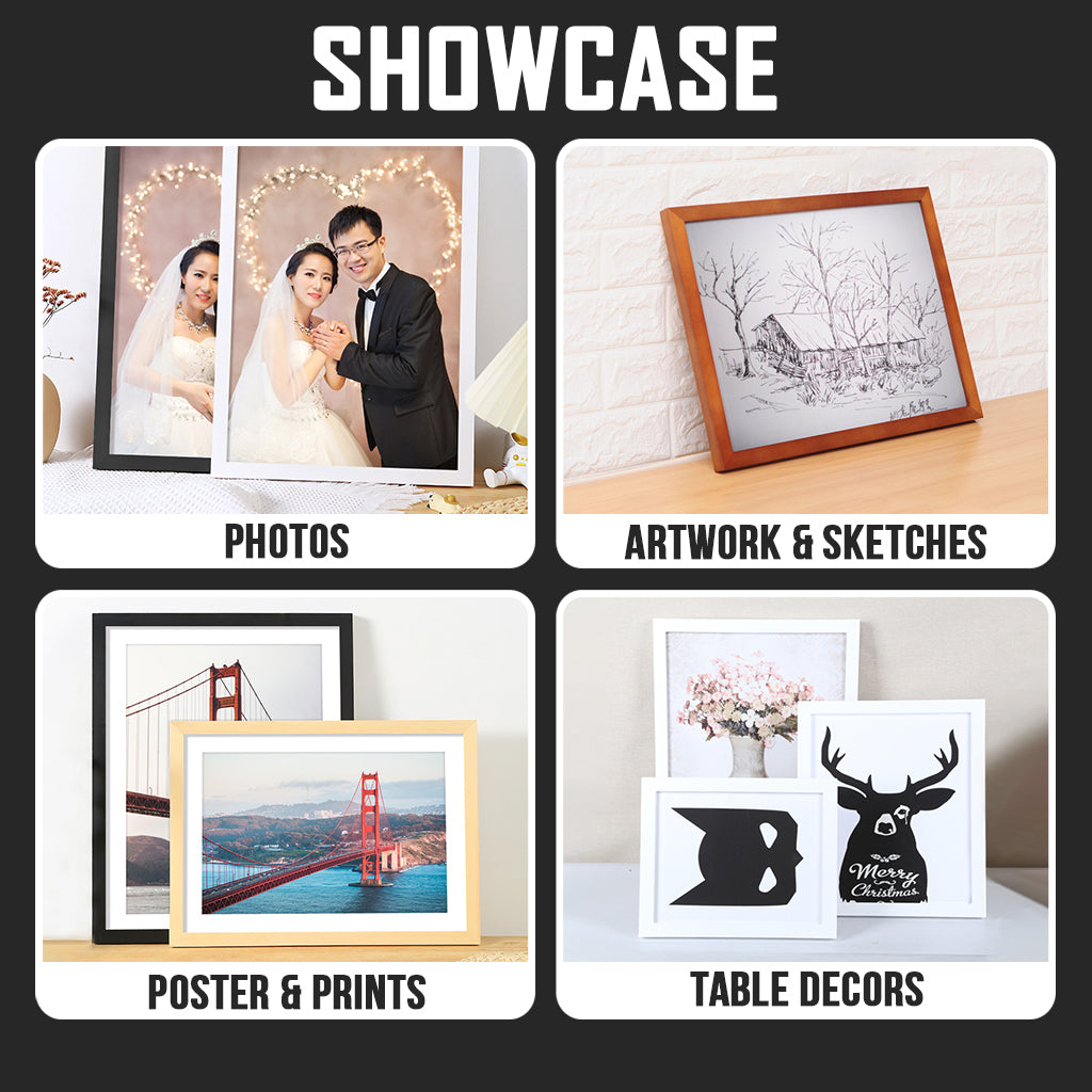 Wooden Picture Frame - Wall Art Poster Painting Photo Hanging Stand Desk Table Decor A3 A4 6R 8R 30x40cm