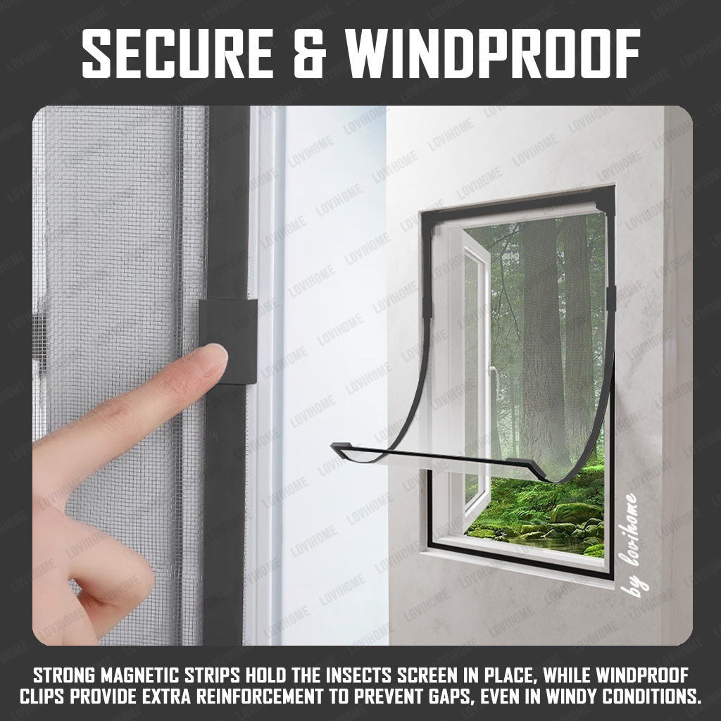 DIY Set Magnetic Mosquito Net Insect Screen Home Window Mesh Frame - Free Tool Set