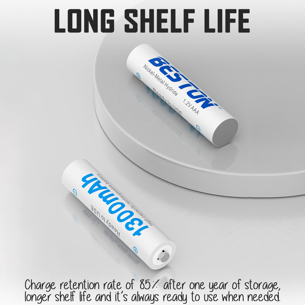 Beston AAA 1300mAh Rechargeable Battery Pack Ni-MH LED Triple A Batteries