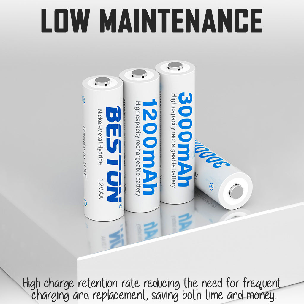 Beston AAA 1300mAh Rechargeable Battery Pack Ni-MH LED Triple A Batteries