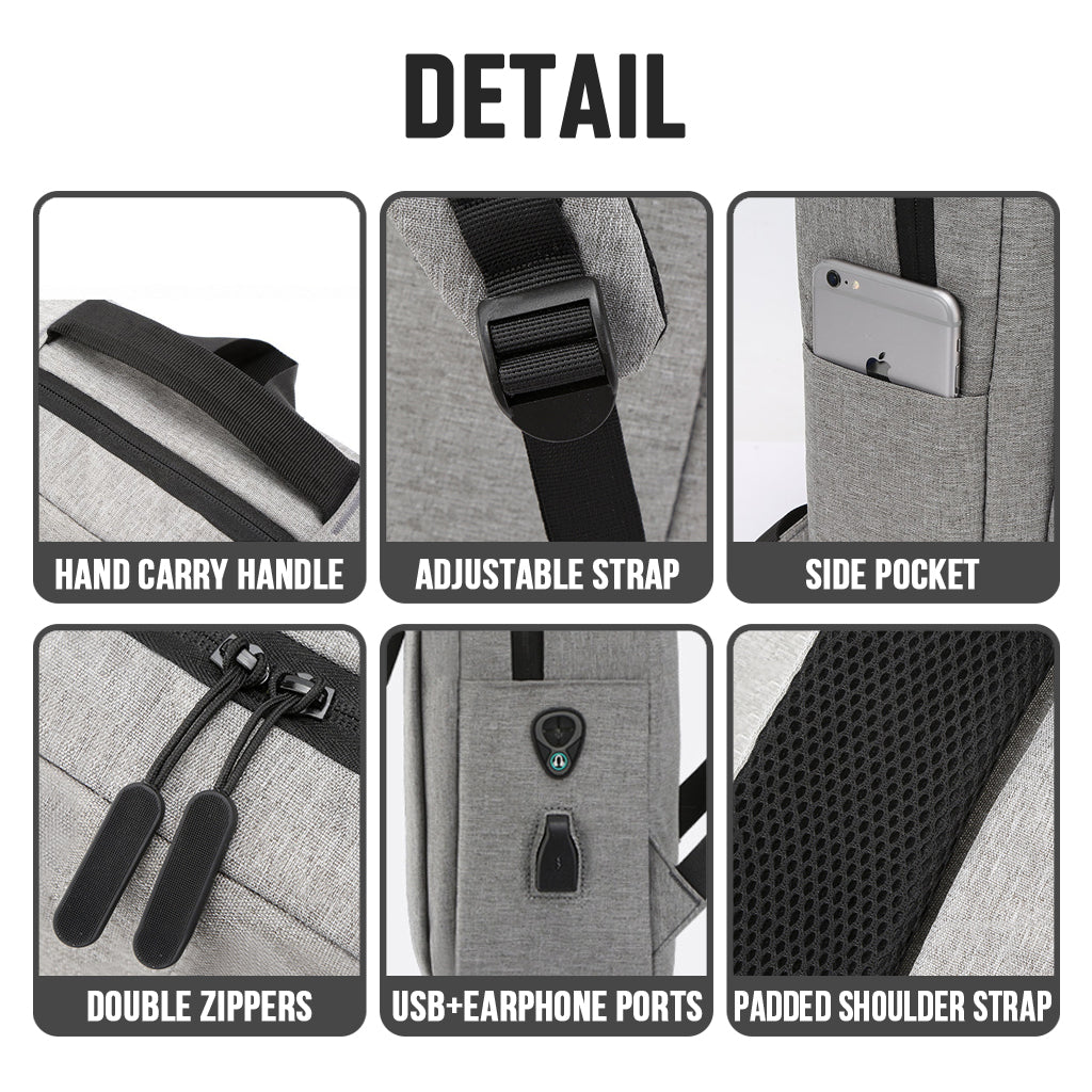 Laptop Backpack Black 15.6 Inch with USB Port Men Woman Business Work Travel Bags Canvas Shoulder Bag