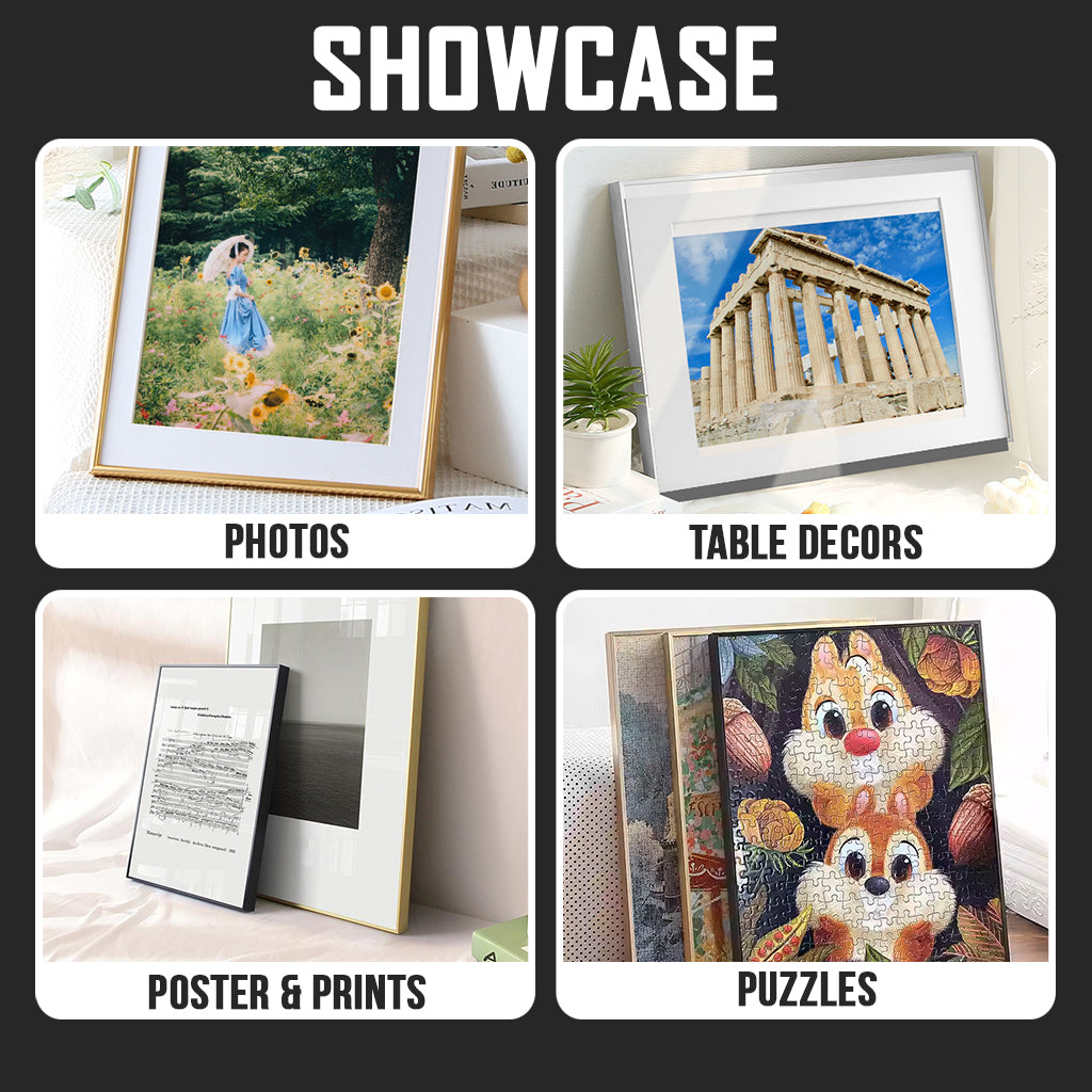 Wooden Picture Frame - Wall Art Poster Painting Photo Hanging Stand Desk Table Decor A3 A4 6R 8R 30x40cm