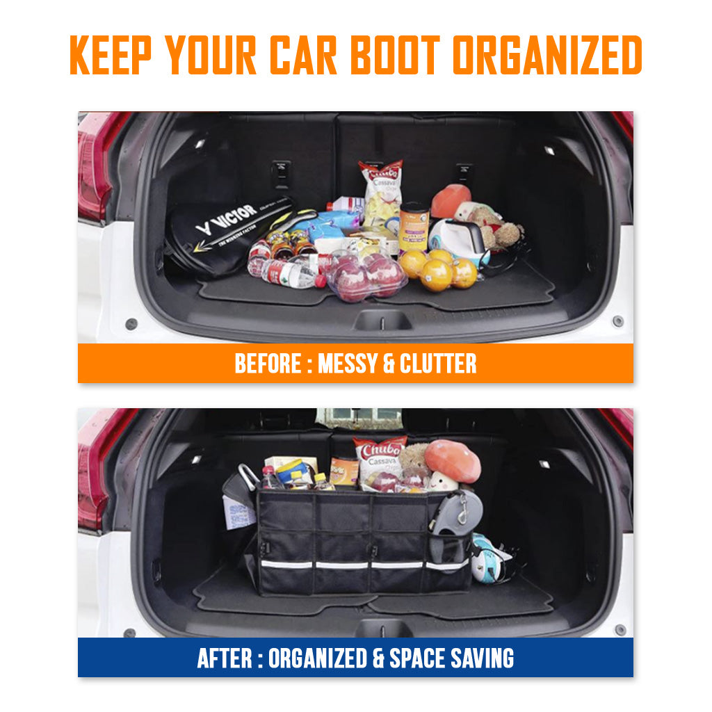 Foldable Waterproof Car Boot Organizer Portable Vehicle Storage Box Automobile Trunk Accessory Organiser