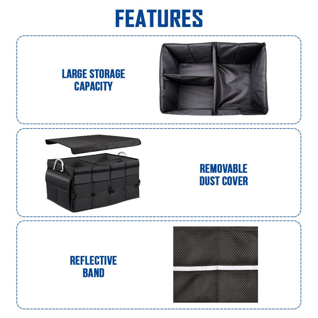 Foldable Waterproof Car Boot Organizer Portable Vehicle Storage Box Automobile Trunk Accessory Organiser