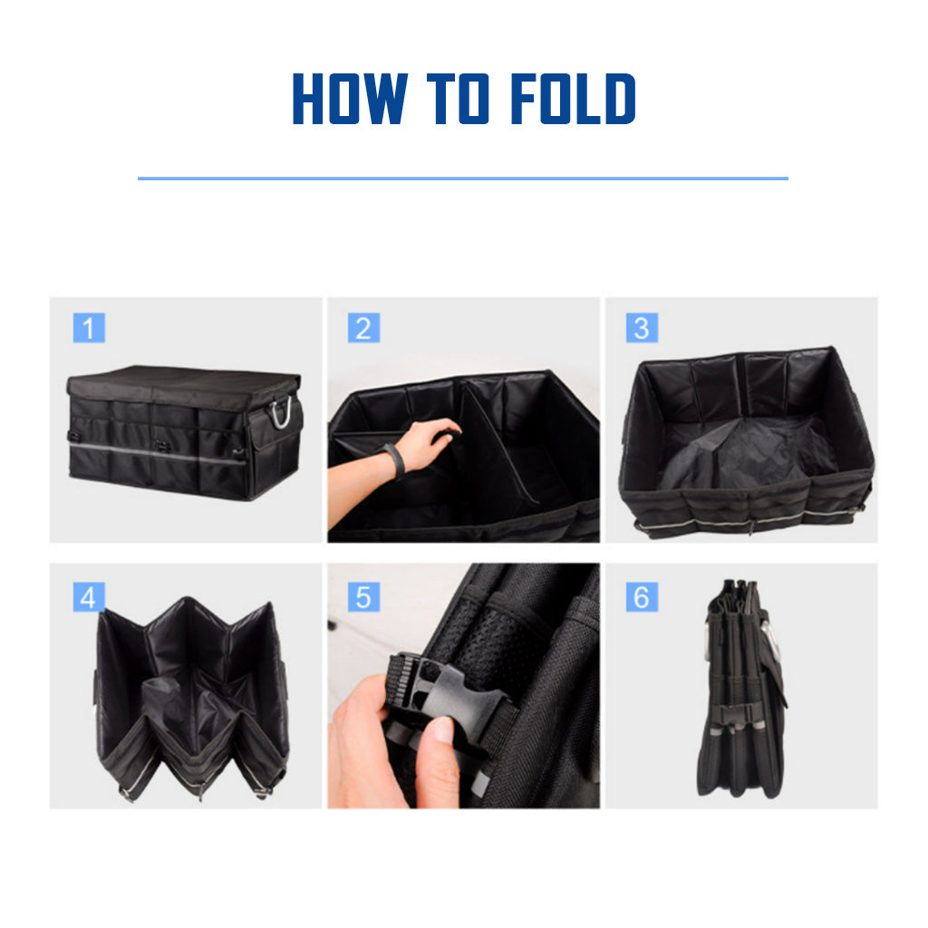 Foldable Waterproof Car Boot Organizer Portable Vehicle Storage Box Automobile Trunk Accessory Organiser
