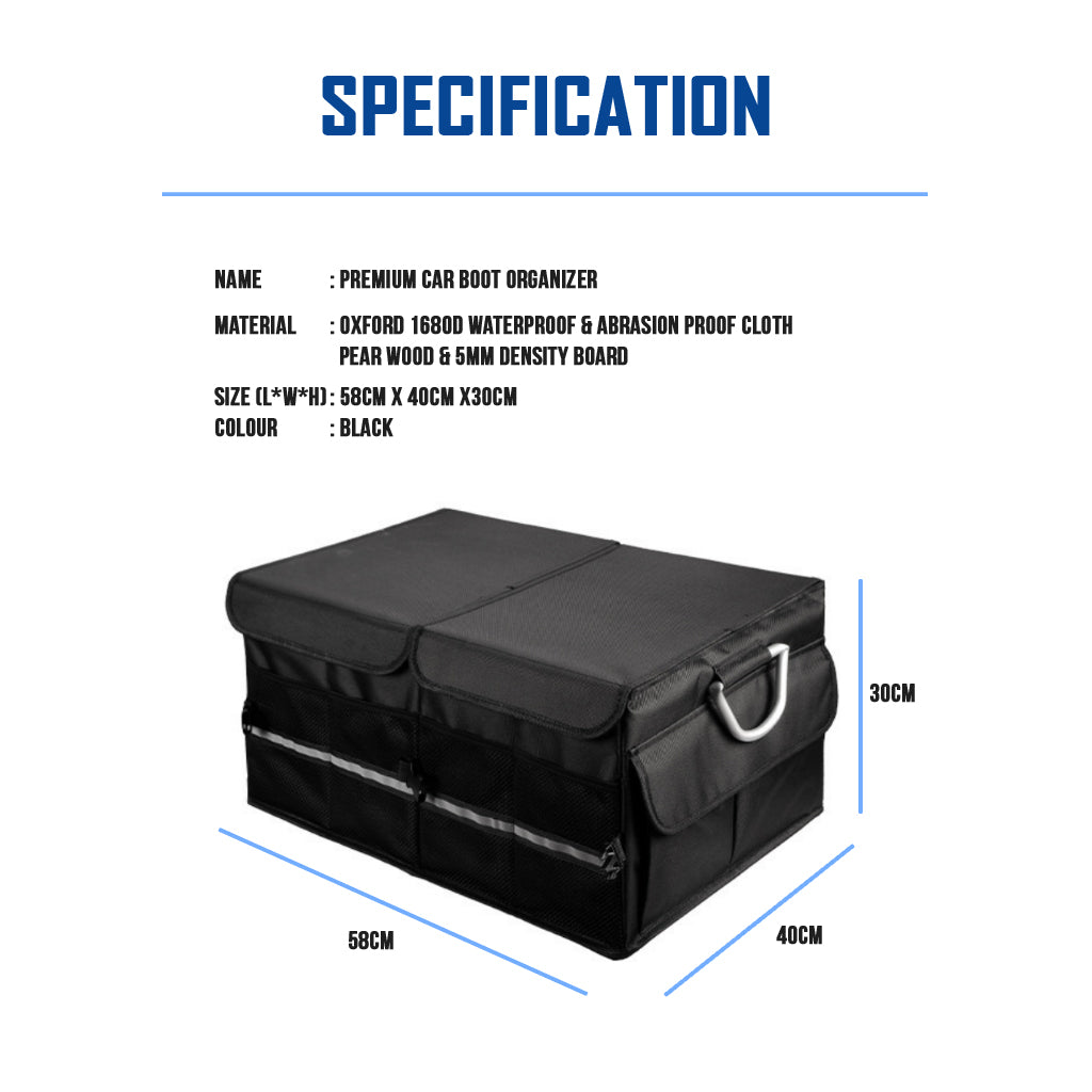 Foldable Waterproof Car Boot Organizer Portable Vehicle Storage Box Automobile Trunk Accessory Organiser