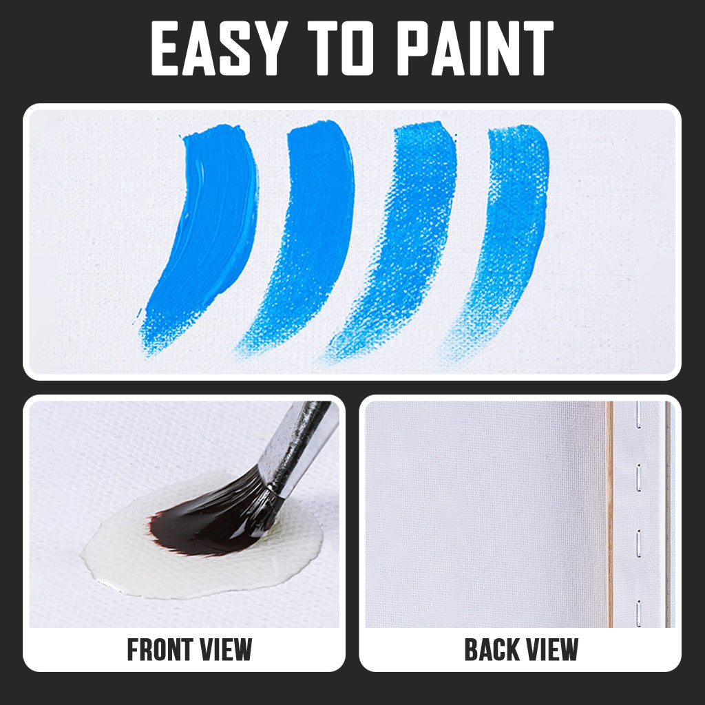 White Plain Cotton Art Canvas 50x60cm Wooden Frame Painting Drawing Board Supplies DIY Wall Picture Poster