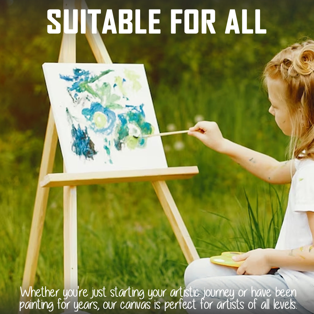 White Plain Cotton Art Canvas 50x60cm Wooden Frame Painting Drawing Board Supplies DIY Wall Picture Poster