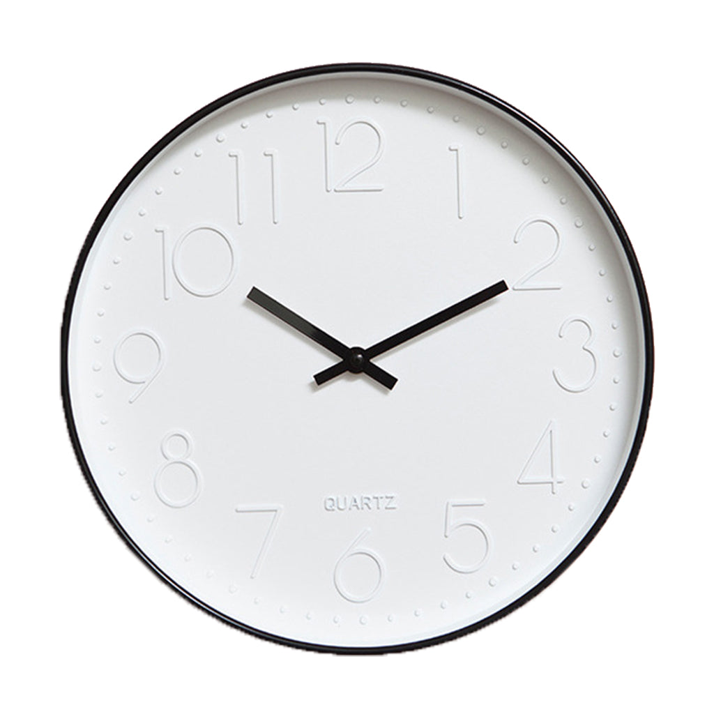 White Black Artsy Frame 30.cm Standard Minimalist Clock Silent Quartz For Living Room Kitchen Big Wooden Nordic Home Decor