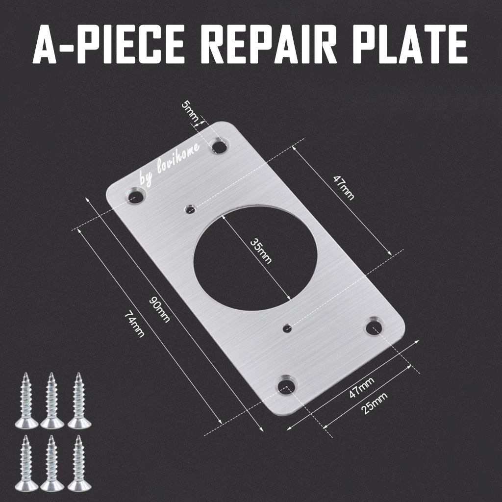 Stainless Steel Cabinet Door Hinge Repair Plate A Piece Big Hole 2pcs