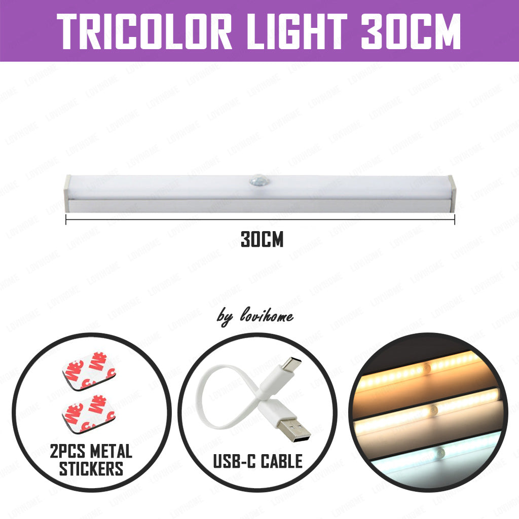 LED Tricolor 30cm Motion Sensor Light