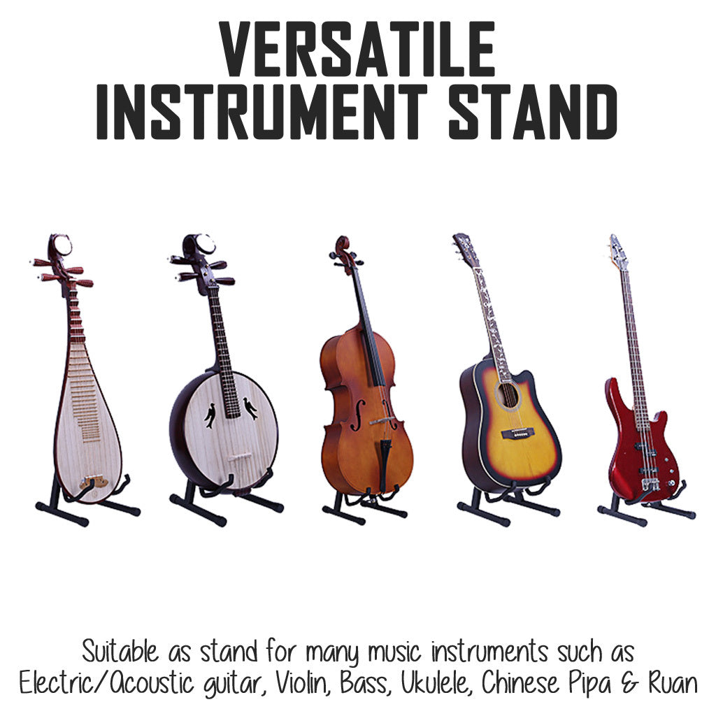 Foldable Acoustic Electric Guitar Stand Bass Violin Rack Holder Music Instrument Display Capo Pick Accessories