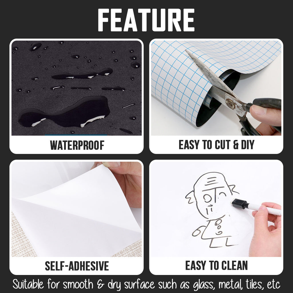 PVC Whiteboard Wall Sticker Writing Drawing Memo Chalk Board School Classroom