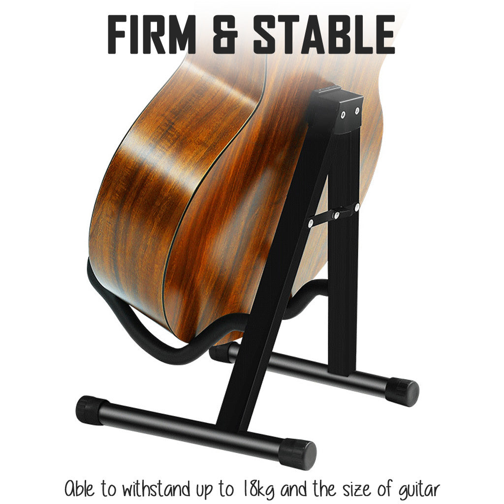 Foldable Acoustic Electric Guitar Stand Bass Violin Rack Holder Music Instrument Display Capo Pick Accessories