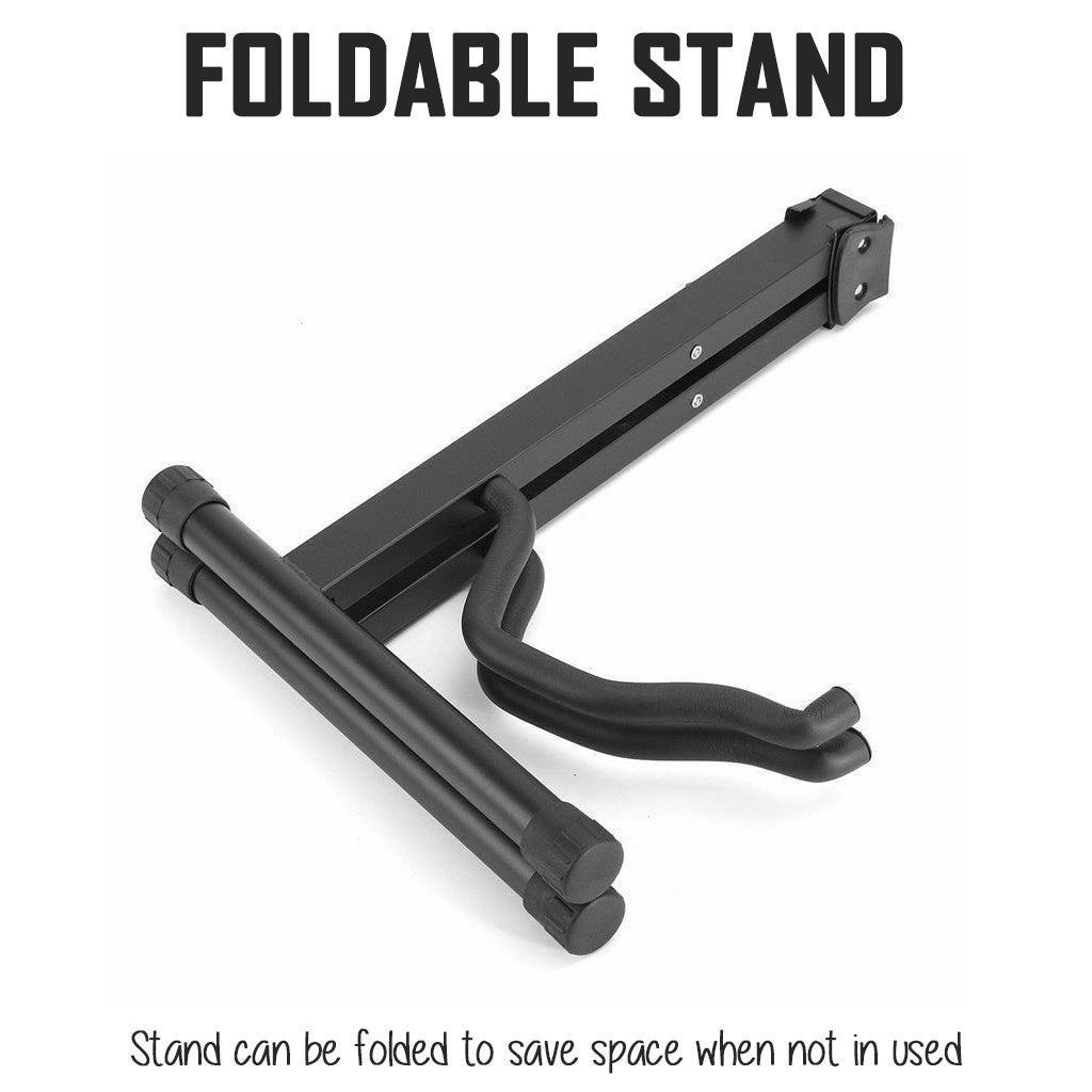 Foldable Acoustic Electric Guitar Stand Bass Violin Rack Holder Music Instrument Display Capo Pick Accessories