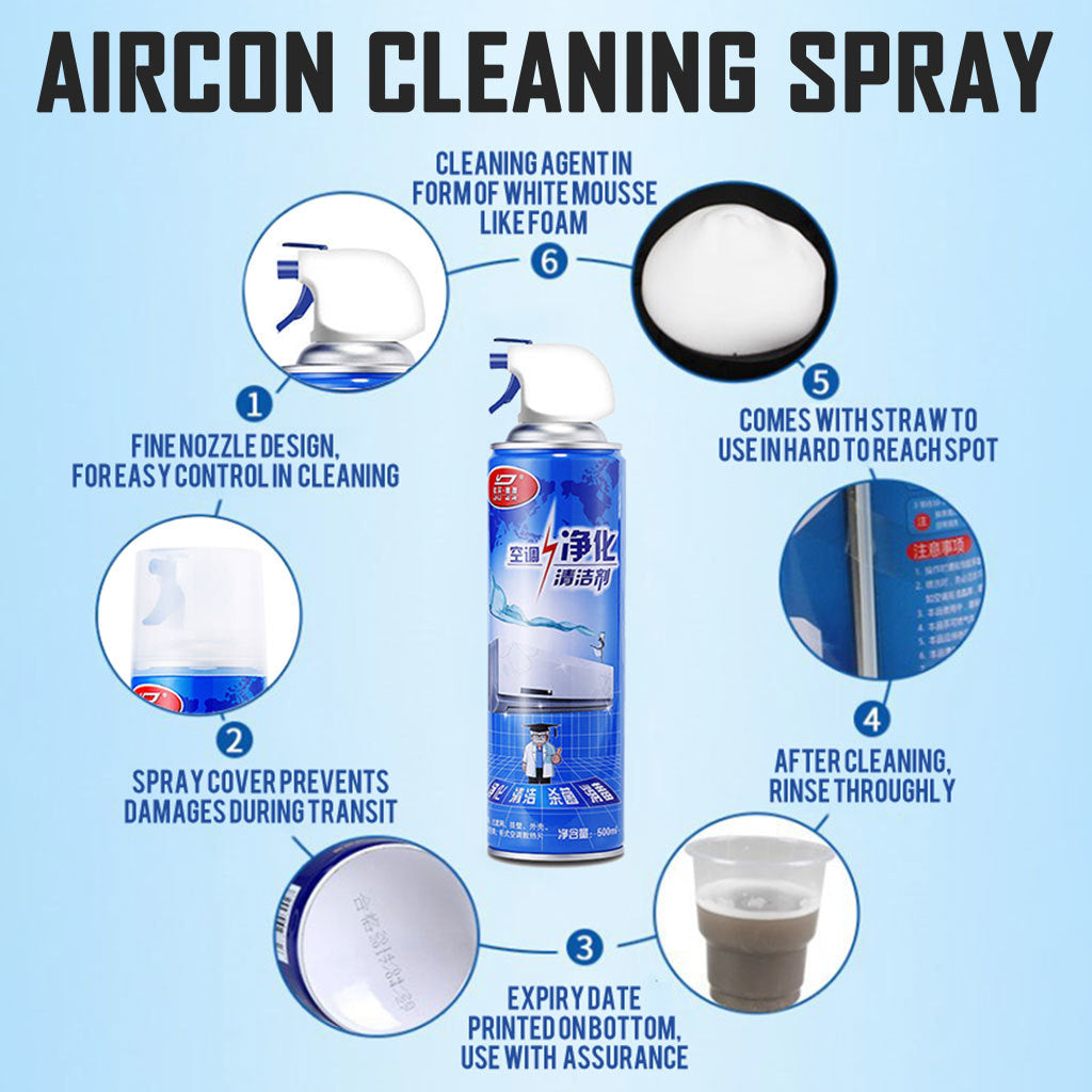 Aircon Cleaning Set - Cleaning Spray Cleaning Cover Brush Air Conditioner Cleaner Cover Bag Air Con Servicing