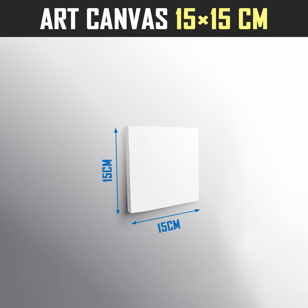 White Plain Cotton Art Canvas 15x15cm Wooden Frame Painting Drawing Board Supplies DIY Wall Picture Poster