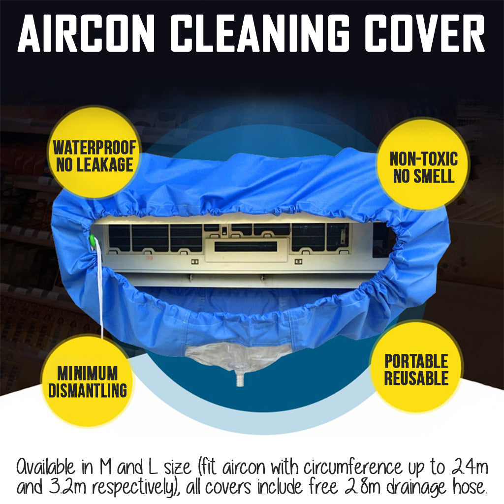 Aircon Cleaning Set - Cleaning Spray Cleaning Cover Brush Air Conditioner Cleaner Cover Bag Air Con Servicing