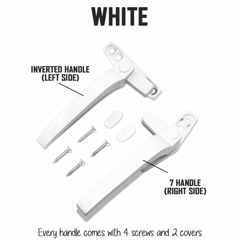 HDB Window Locking Inverted Left Handle - Aluminium Casement Lever Replacement Home DIY
