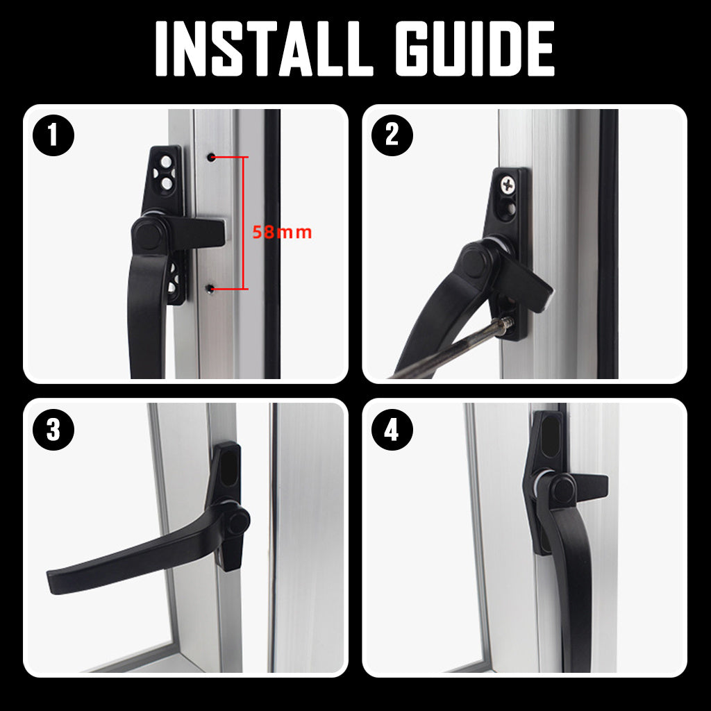 HDB Window Locking 7 Right Handle - Aluminium Casement Lever Replacement Home DIY