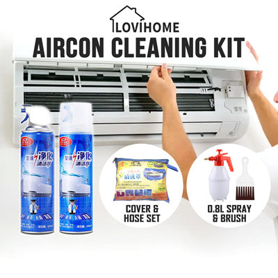 Aircon Cleaning Set - Cleaning Spray Cleaning Cover Brush Air Conditioner Cleaner Cover Bag Air Con Servicing