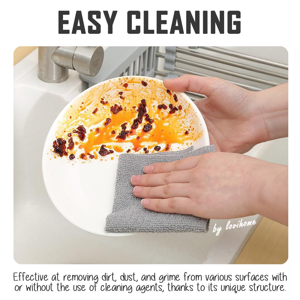 Disposable Microfiber Cleaning Cloth 2 Box Grey 20pcs Kitchen Wipe Table Towel