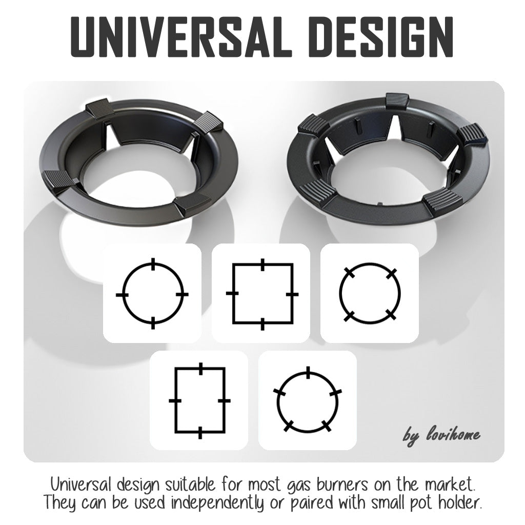Universal Gas Hob Stove 5 Grates Support Rack Windproof Cover Cast Iron Windshield Non-slip Bracket Small Pot Holder