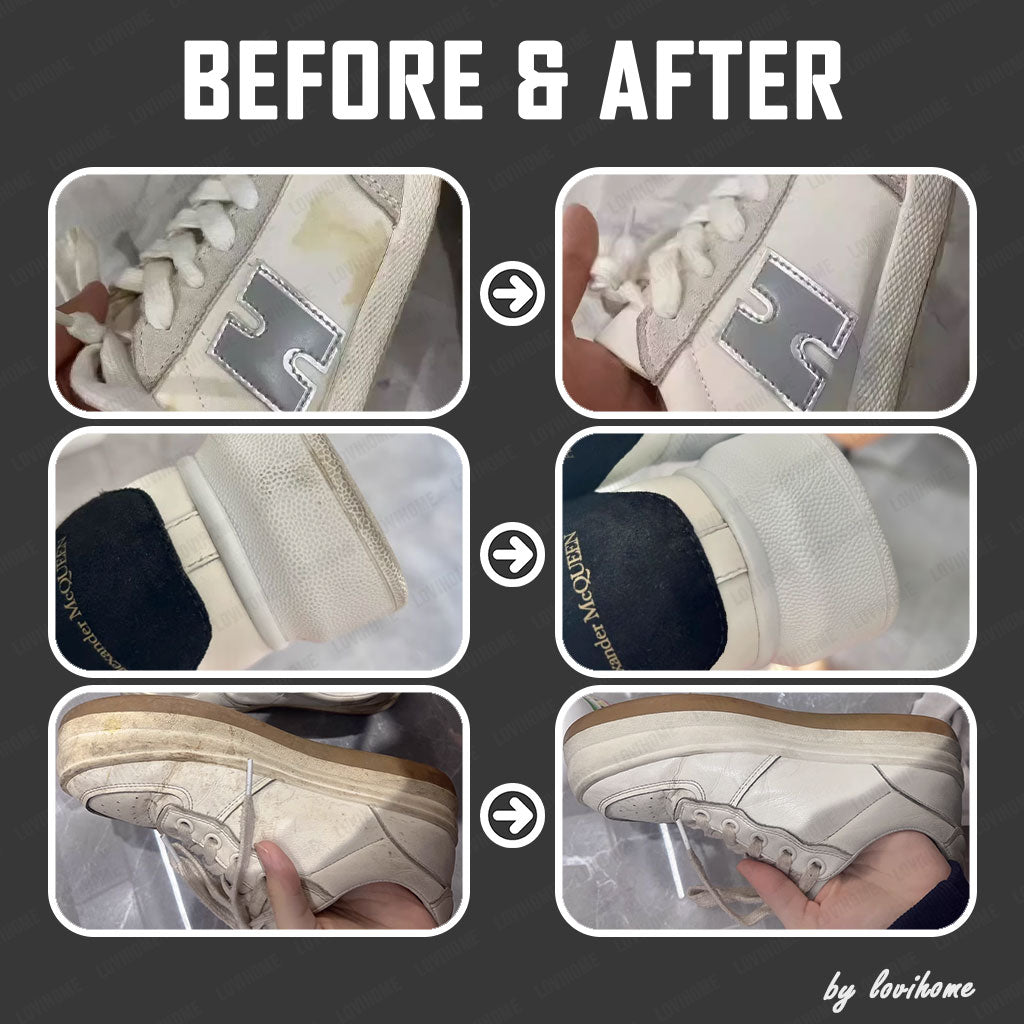 White Shoes Cleaner Foam Wash-Free Sneaker Whitener Shoe Stain Remover Spray
