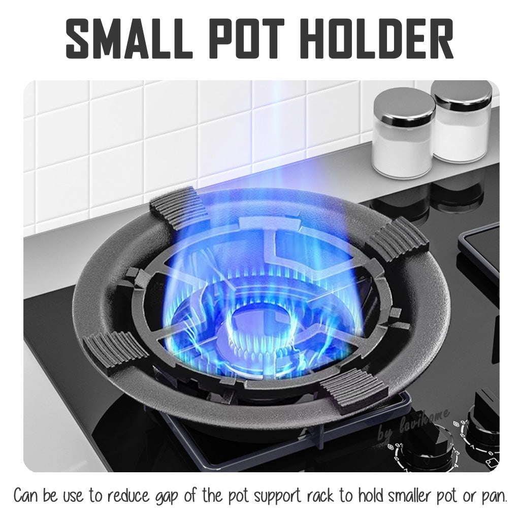 Universal Gas Hob Stove 5 Grates Support Rack Windproof Cover Cast Iron Windshield Non-slip Bracket Small Pot Holder