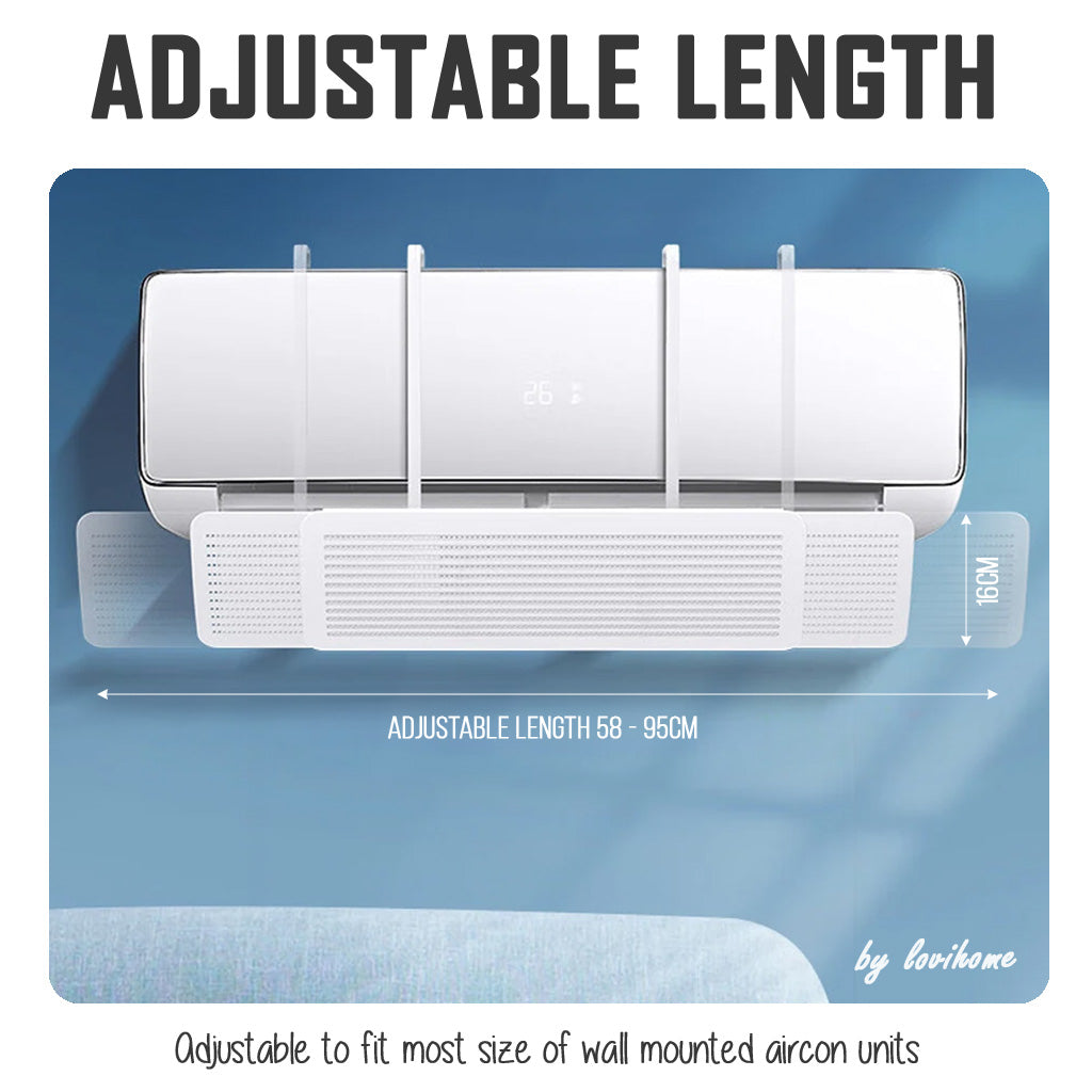 Hook On Adjustable Aircon Wind Deflector Air Conditioner Shield Cover Anti-Direct Blowing
