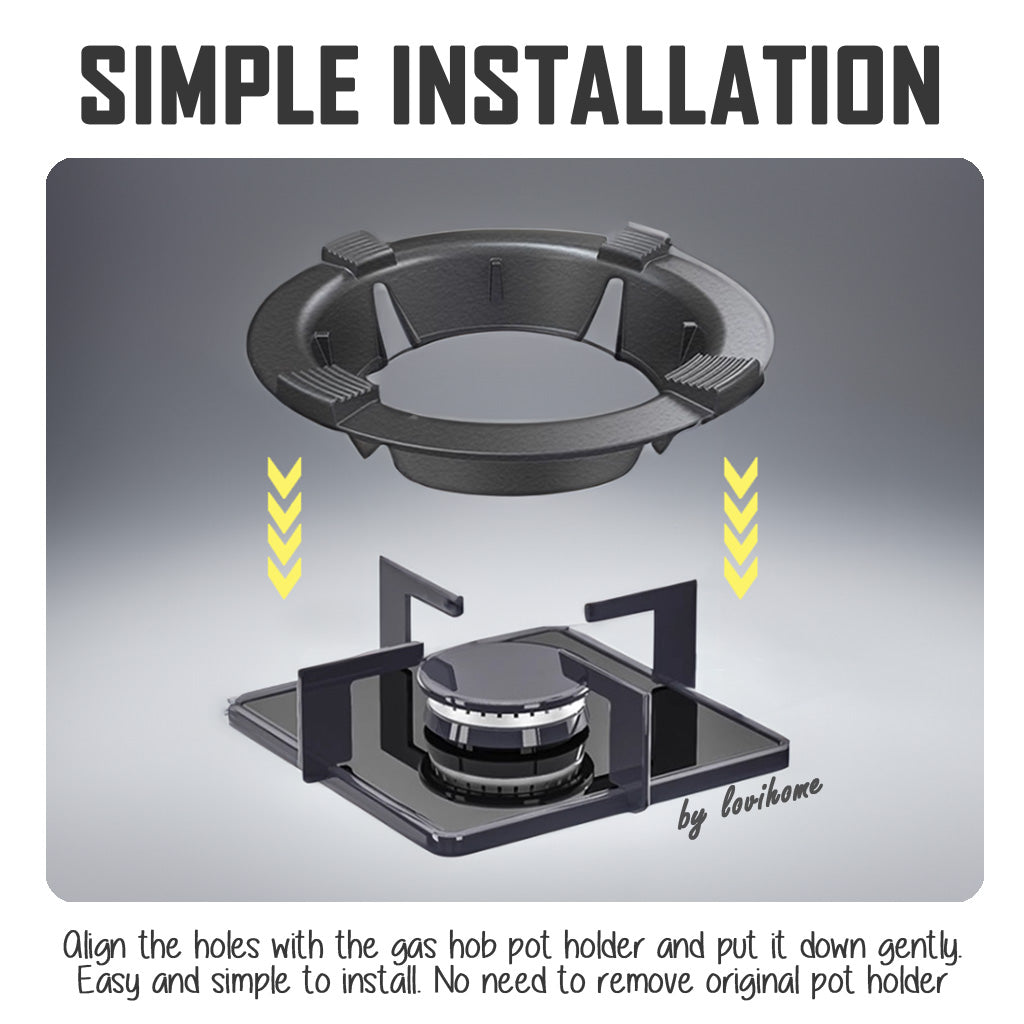 Universal Gas Hob Stove 5 Grates Support Rack Windproof Cover Cast Iron Windshield Non-slip Bracket Small Pot Holder