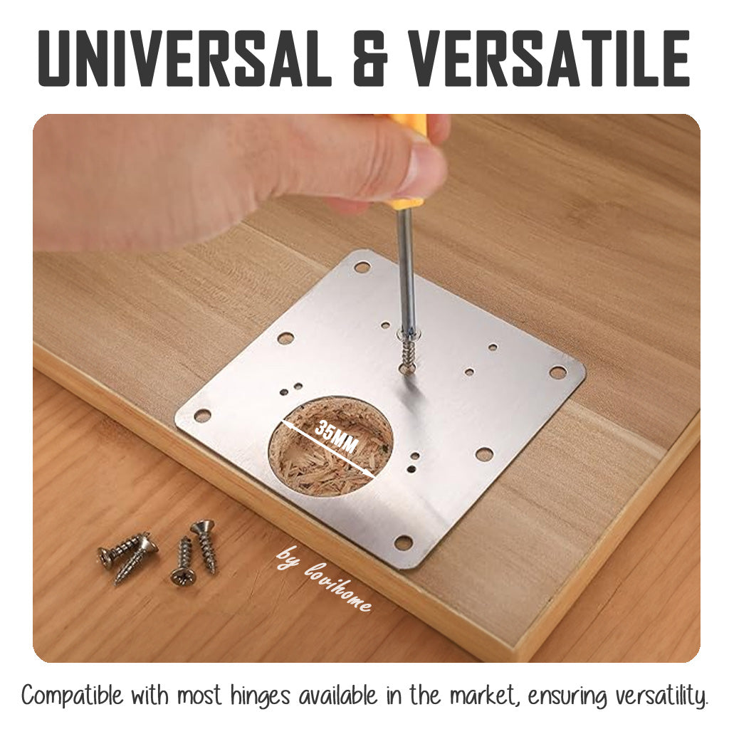 Stainless Steel Cabinet Door Hinge Repair Plate Butterfly 2pcs