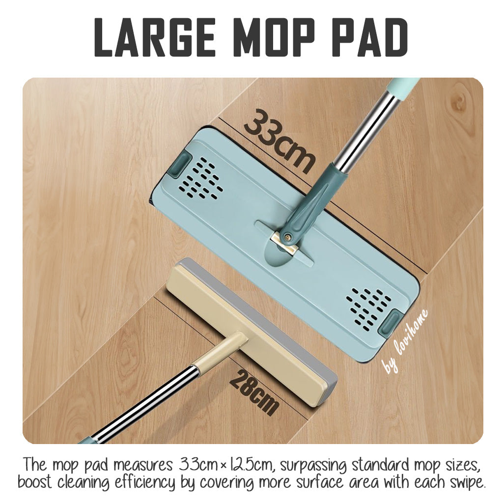 Compact Hands Free Flat Green Mop Bucket Removable Lid Refill