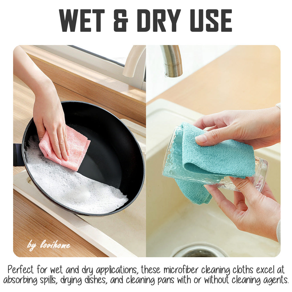 Disposable Microfiber Cleaning Cloth 2 Box Green 20pcs Kitchen Wipe Table Towel
