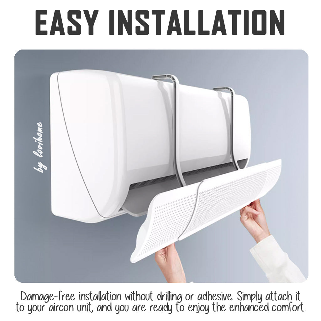 Hook On Adjustable Aircon Wind Deflector Air Conditioner Shield Cover Anti-Direct Blowing