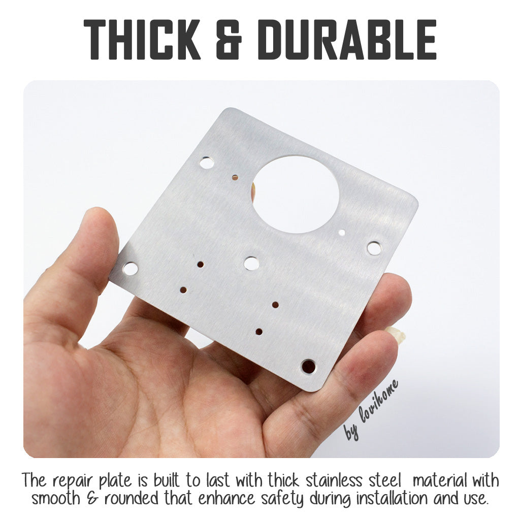Stainless Steel Cabinet Door Hinge Repair Plate B Piece Small Hole 2pcs