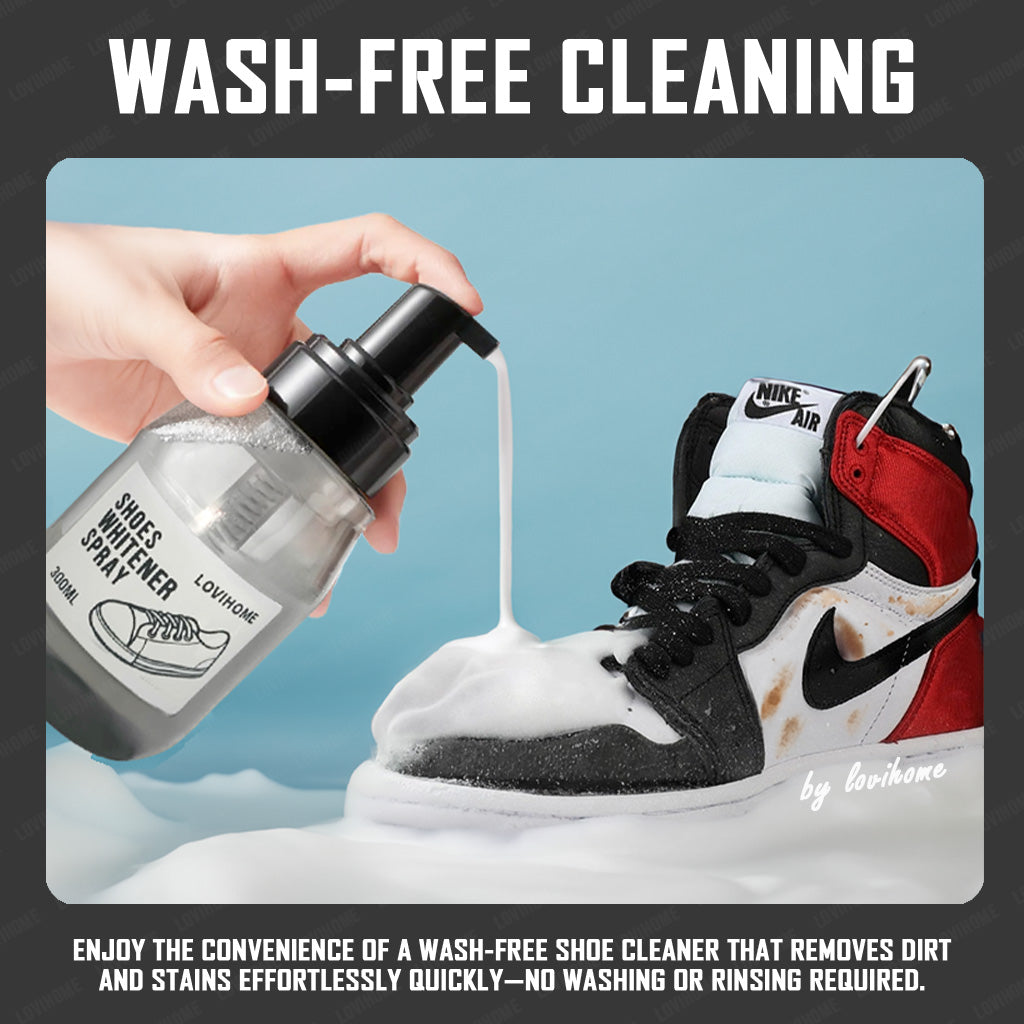 White Shoes Cleaner Foam Wash-Free Sneaker Whitener Shoe Stain Remover Spray
