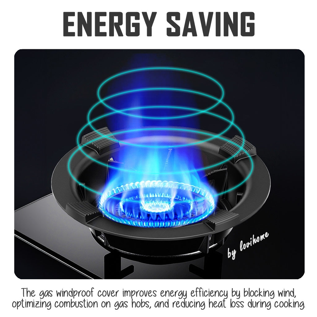 Universal Gas Hob Stove 5 Grates Support Rack Windproof Cover Cast Iron Windshield Non-slip Bracket Small Pot Holder