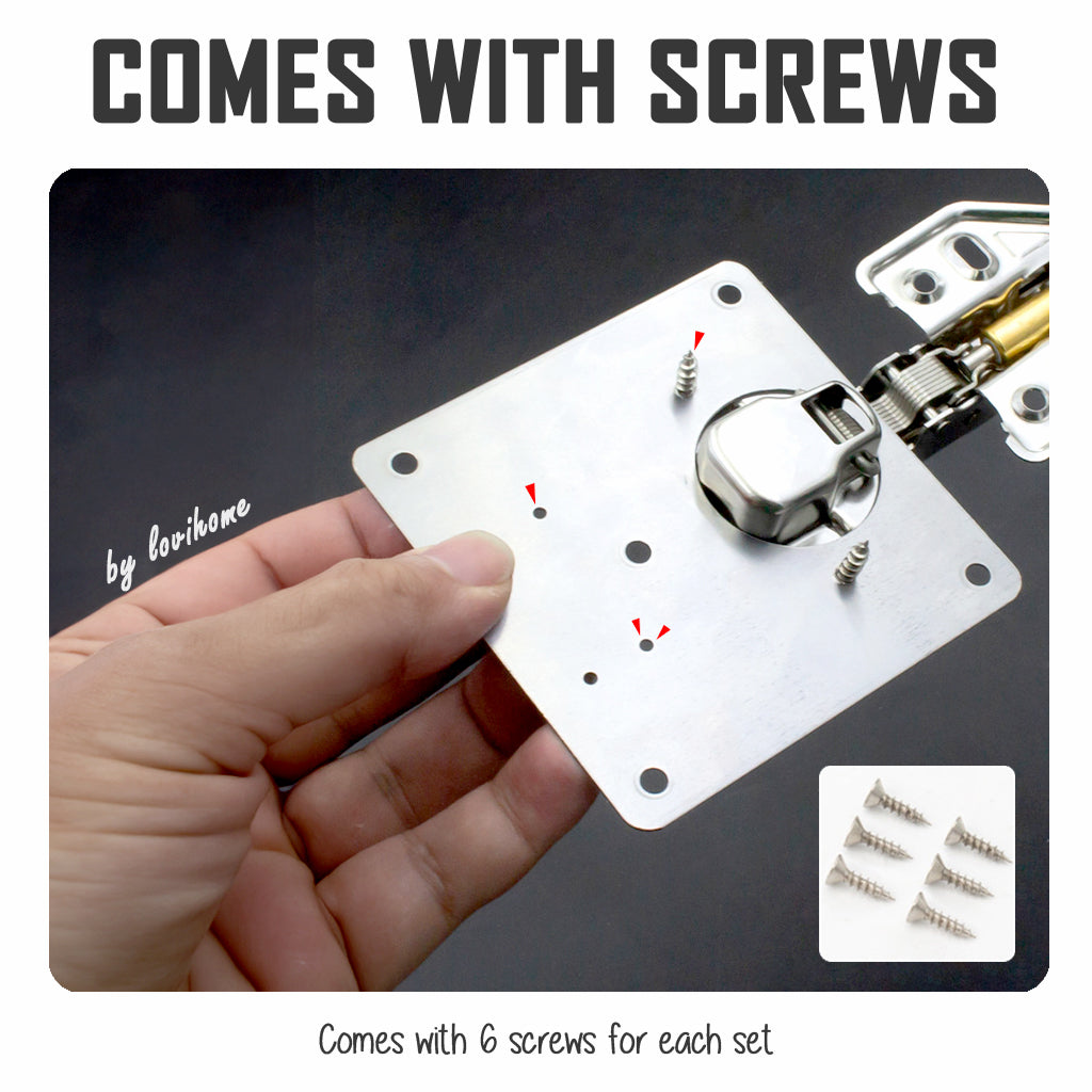 Stainless Steel Cabinet Door Hinge Repair Plate B Piece Small Hole 2pcs