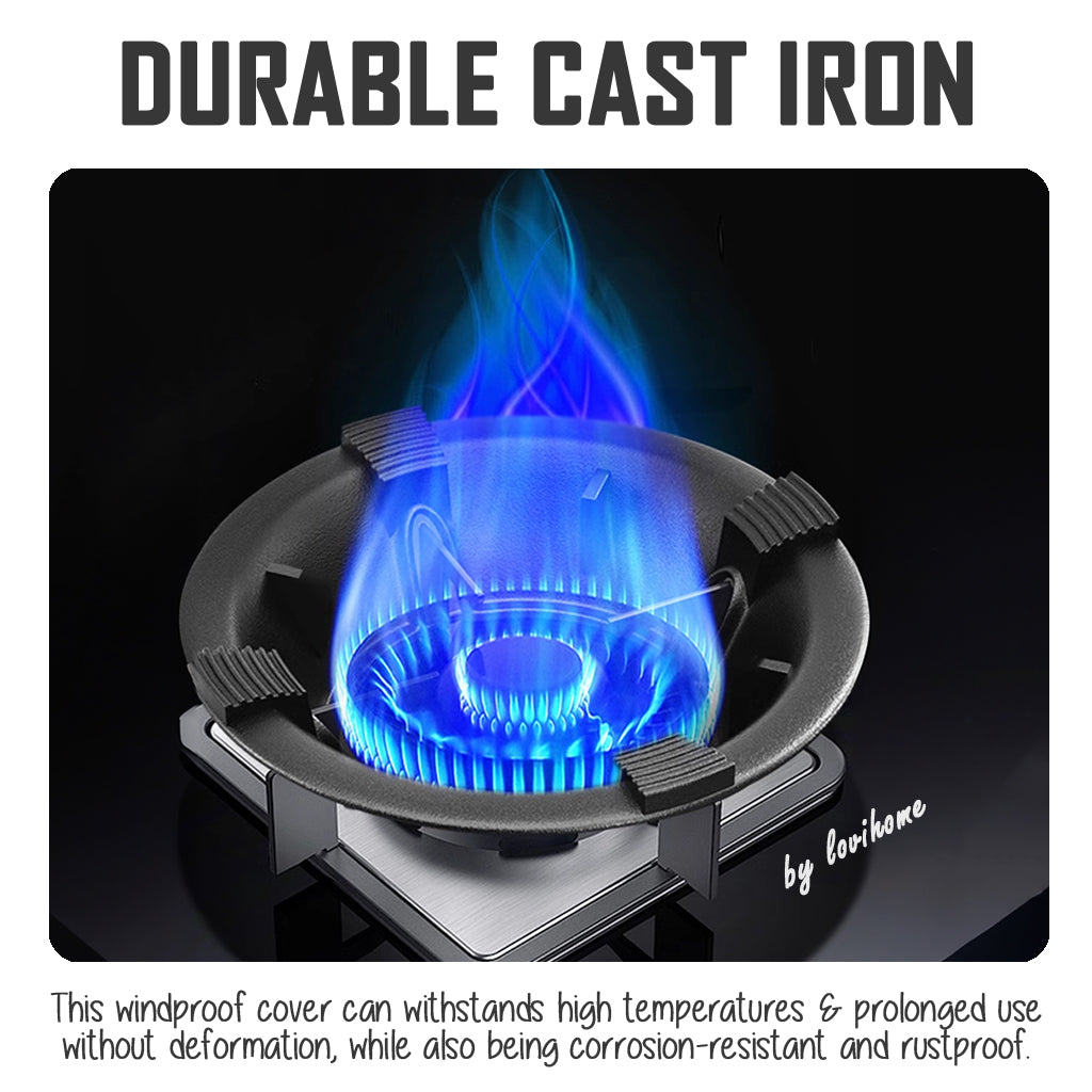 Universal Gas Hob Stove 5 Grates Support Rack Windproof Cover Cast Iron Windshield Non-slip Bracket Small Pot Holder