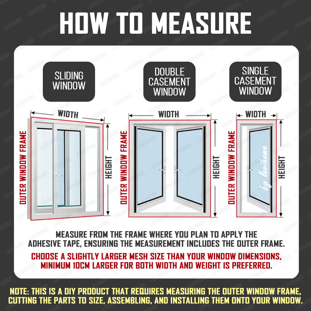 DIY Set Magnetic Mosquito Net Insect Screen Home Window Mesh Frame - Free Tool Set