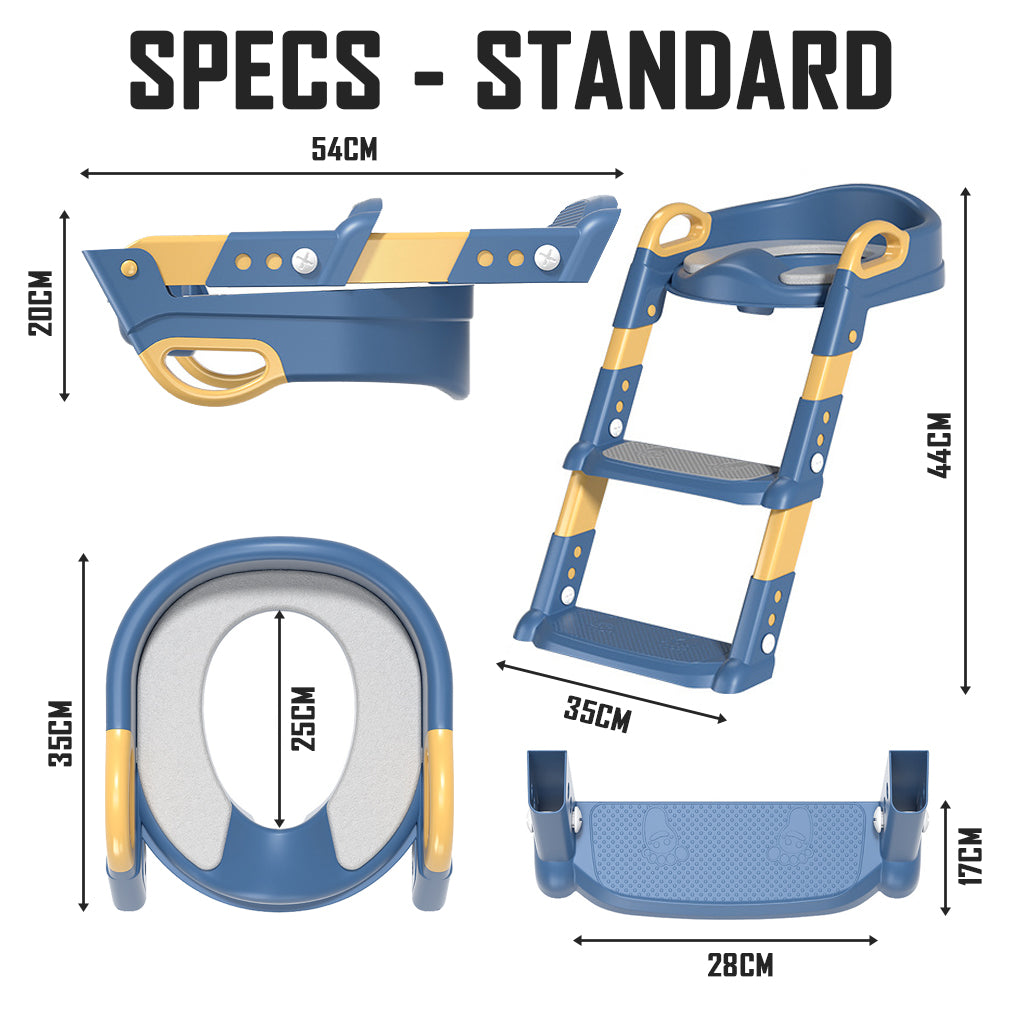 Standard Blue Yellow Toddler Potty Training Seat with Adjustable Ladder Non-Slip Step Kids Children Baby Toilet Bowl Seat Cover Stool