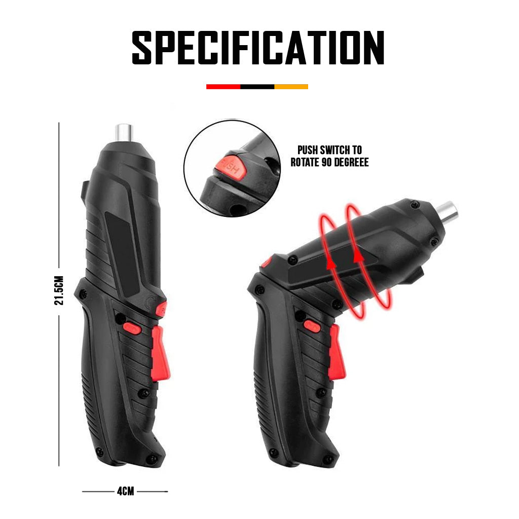 Premium Black Electric Screwdriver Drill Set USB 3.6V Mini Power Screw Driver Tools Home Tool Kit Box 电钻