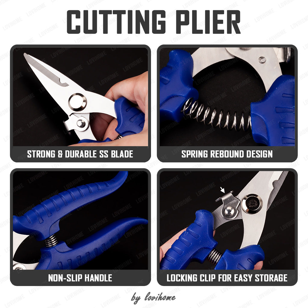 DIY Tools Set Stainless Steel Pen Knife Plier Mesh Scissors Wire Cutter Measuring Tape Super Glue Bundle
